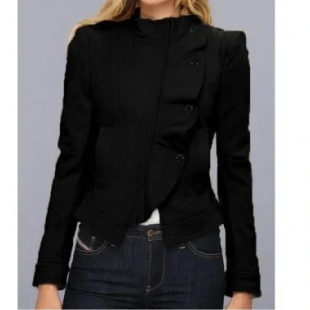 BCBG Maxazria Wool Cashmere Military Style Jacket - Picture 12 of 12